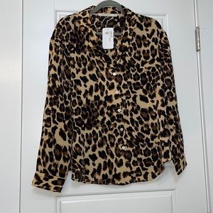 Leopard Print Button Down